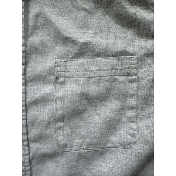Rip Curl M grey heather front button shirt sleeve collared shirt - Picture 3 of 4